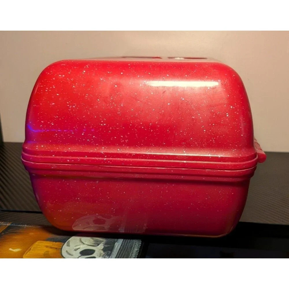 Caboodles On-The-Go Girl Storage Organizer Case Deep Pink Sparkle Over Deep Pink